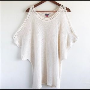 Vince Camuto cold open shoulder linen knit
